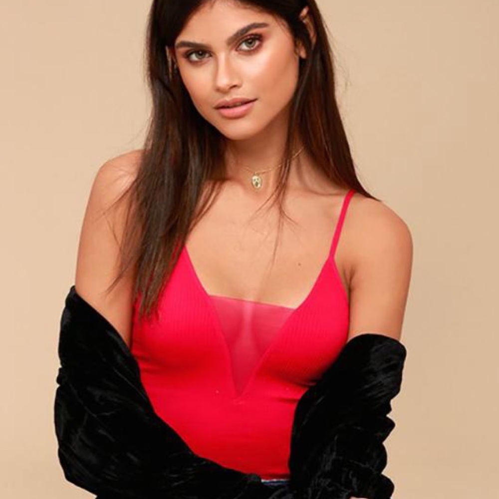 Free People Intimately Come Around Mesh V  Cami